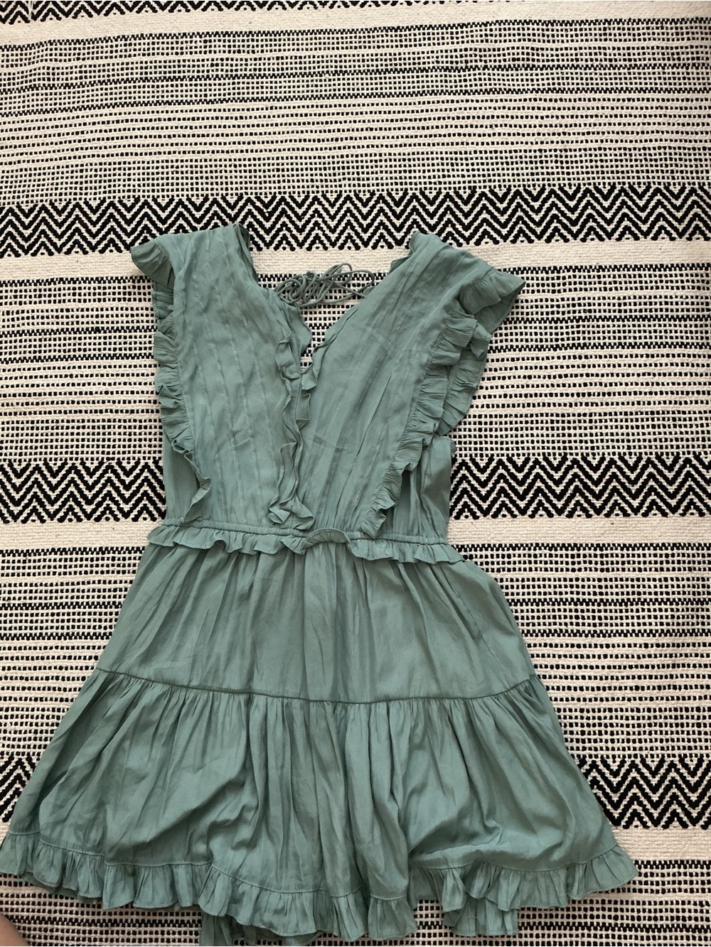 Mustard Seed Sage Green Tie-Detail Dress